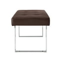 thumbnail image 5 of Britta Brown/Chrome PU Leather Bench - Button Tufted, Chrome Square Legs, 5 of 8