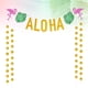 thumbnail image 3 of KAKOWELY 1 juego de pancartas ALOHA Flamingo Monstera, suministros de fiesta, decoraciones para fiesta hawaiana, luau, fiesta tropical de verano (DFQ133 + flamenco + 2 tiras de puntos redondos), 3 of 4