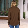 thumbnail image 4 of RYRJJ Womens Oversized Sweatshirt Long Sleeve Quarter Zip Hoodie Lightweight Fashion Fall Athletic Pullover Tops with Curved Hem(Coffee,L), 4 of 9