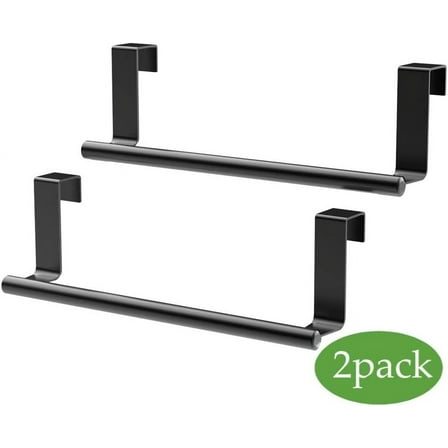9" Over The Cabinet Towel Bar, Hand Towel and Washcloth Rack for Bathroom and Kitchen, 2 Pack