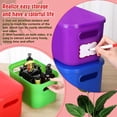 thumbnail image 5 of 12 Pack Richly Colorful Plastic Storage Bins with Lids 7 Quart Toy Storage Box Stackable Nestable Organizer Boxes with Handle and Labels for Classroom Shelf Bedroom Desktop Toys School Supplies, 5 of 8
