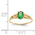 thumbnail image 3 of 14k Yellow Gold Synthetic Emerald Ring Baby, 3 of 7