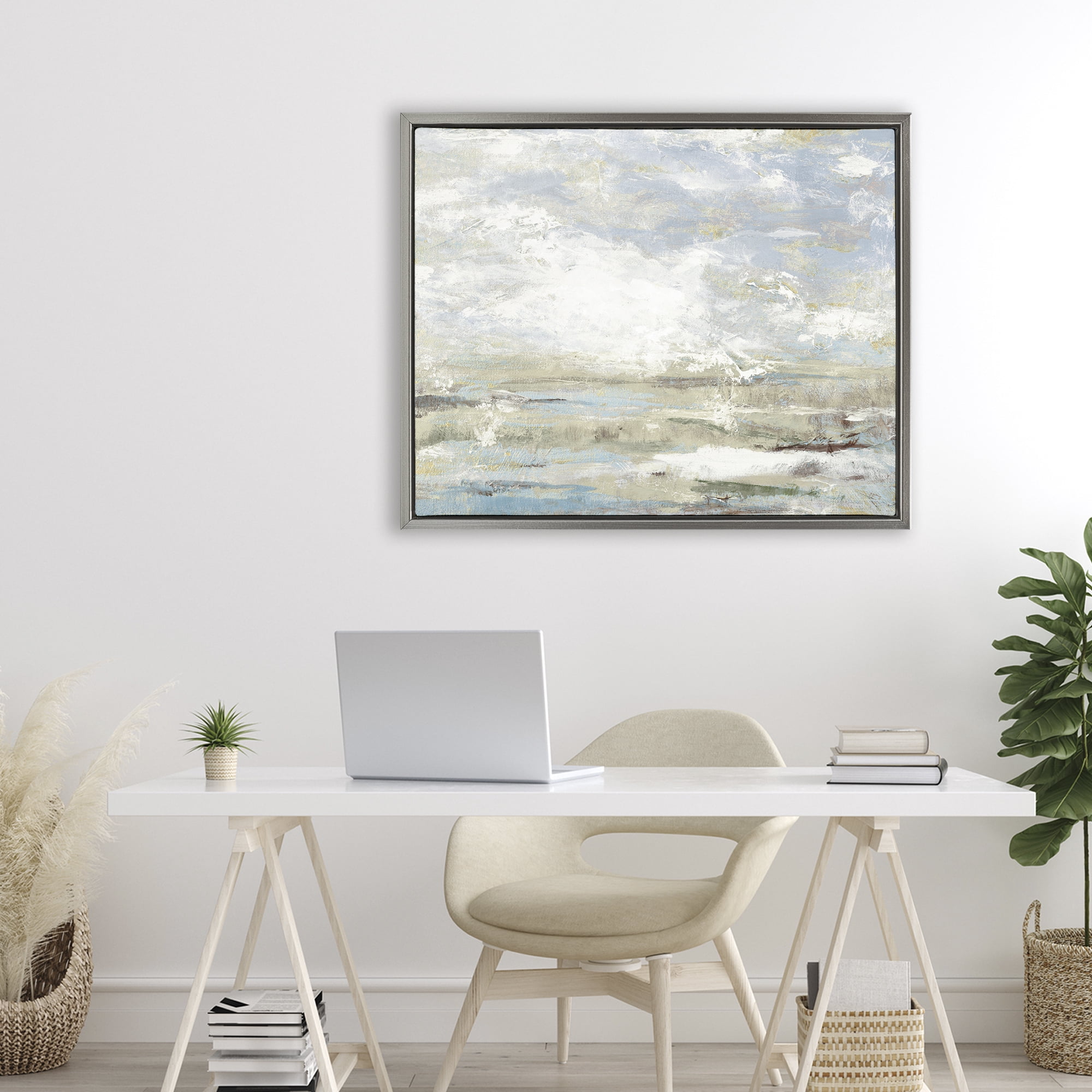 Stupell Industries Morning Mood Impression Gray Framed Floater Canvas Wall Art, design by Lanie Loreth