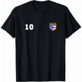 thumbnail image 1 of Puerto Rico Number 10 Soccer Flag Football Ricans Jersey Tee,for unisex up to 3XL, 1 of 4