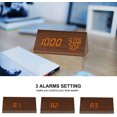 thumbnail image 3 of Despertador digital Pantalla de tiempo LED 3 configuraciones Temperatura húmeda Reloj electrónico de madera (marrón),11 Feliz Sencillez, 3 of 4