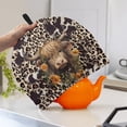 thumbnail image 3 of HELLHERO Highland Cow Leopard Print Teapot Protective Keep Warm Dust Proof Easy to Clean Polyester Canvas for Hotel, 3 of 8