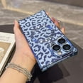 thumbnail image 2 of Magnetic Phone Case For iPhone 16 Plus,Compatible with Mag-Safe,Luxury Leopard Print Pattern Design,With Lens Film,Shockproof Protection Anti-fall Electroplated Rugged Phone Case,Blue, 2 of 11