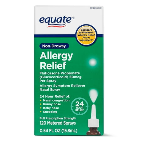 Equate Non-Drowsy Allergy Relief Nasal Spray, 50 mgc Per Spray, 60 Metered Sprays