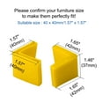 thumbnail image 2 of 24Pcs Yellow Soft Angle Iron Foot Pad L Shaped Edge Leg Cap 40mmx40mm, 2 of 7