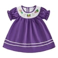 thumbnail image 1 of Zshosam Robe pour Enfants Robe d'Été pour Petites Filles Robe Florale à Manches Courtes Tenue Décontractée Robe Taille 2T 3T,(Violet 2-3 Ans), 1 of 7