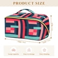 thumbnail image 4 of FORMRS Makeup Bag Travel Cosmetic Organizer for Women Fold Flat Zipper Pouch with Handle, Navy Blue Stripes, 4 of 8