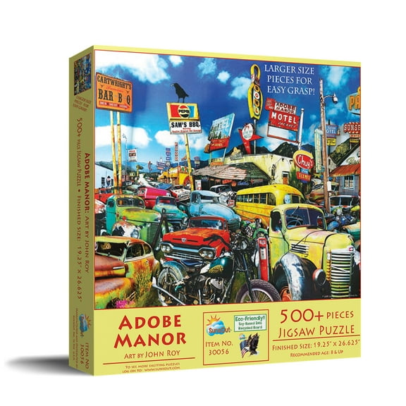 SUNSOUT INC - Adobe Manor - 500 pc Large Pieces Jigsaw Puzzle by Artist: John Roy - Finished Size 19.25" x 26.625" - MPN# 30056
