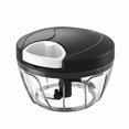 thumbnail image 1 of Manual Food Chopper Vegetable Cutter, Hand String Vegetable Chopper Onions Cutter for Vegetable Fruits Nuts BPA Free Food Safe Material, 400ml Black white, 1 of 4
