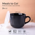 thumbnail image 3 of AmorArc Ceramic Soup Mugs with Lid, 24 oz Soup Cups with Hanlde for Coffee,Cereal,Salad,Noodles,Tea,Soup Bowls Cups,Microwave &Dishwasher Safe, Set of 4, Black with Vented lid, 3 of 7