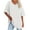 White, variant on TIHLMK Blouses for Women Fashion Women's Casual V-Neck Half Sleeve Solid Loose Shirt Blouse Tops Blue