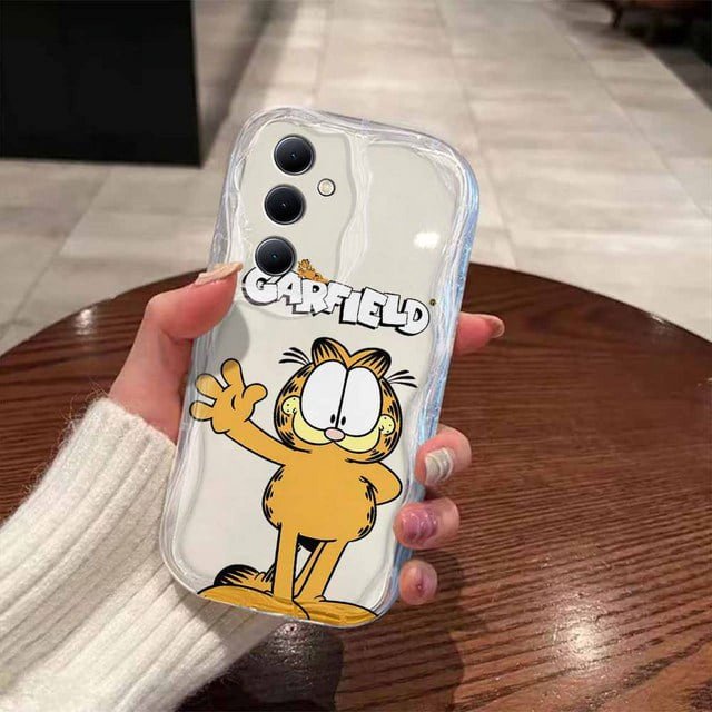 Cartoon The Garfields Shows 3D Wave Phone Case For Samsung Galaxy S24 S23 S21 S20 FE Plus Ultra 4G 5G Soft Silicone Back Cover