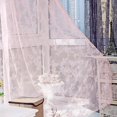 thumbnail image 2 of Cortina transparente para ventana de puerta, panel de cortina, bufandas de tul de gasa de hoja (rosa) Ehuebsd Libre de BPA, 2 of 6