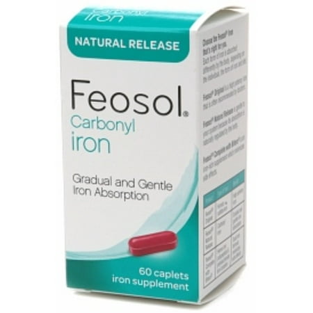 Feosol Carbonyle fer Supplément Caplets libération naturelle 60 Caplets (pack de 2)