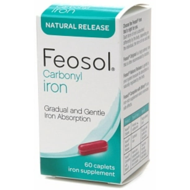 Feosol Carbonyl Iron Supplement Caplets Natural Release 60 Caplets