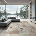 thumbnail image 2 of ODIKA 8'x10' Washable Area Rug Non-Slip Chair-Friendly Mat Boho Cream Scattered Freeform Neutral Abstract Printed Beige for Dining Room, Large Office, Lounge, 2 of 7