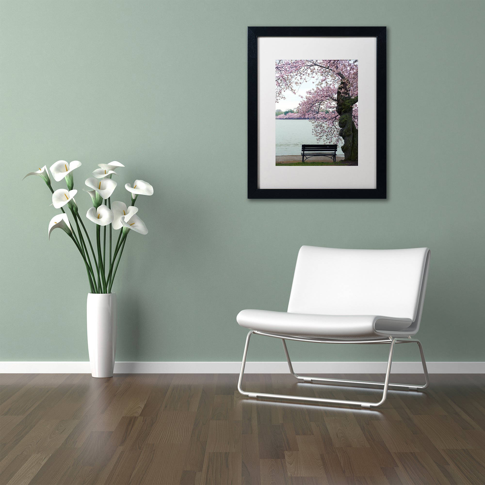 Trademark Fine Art "Tranquility" Canvas Art by CATeyes, White Matte, Black Frame
