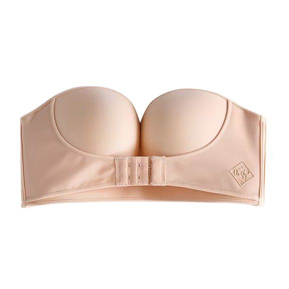 Sunshuilll Women's Strapless Rimless Dress Bra, Beige