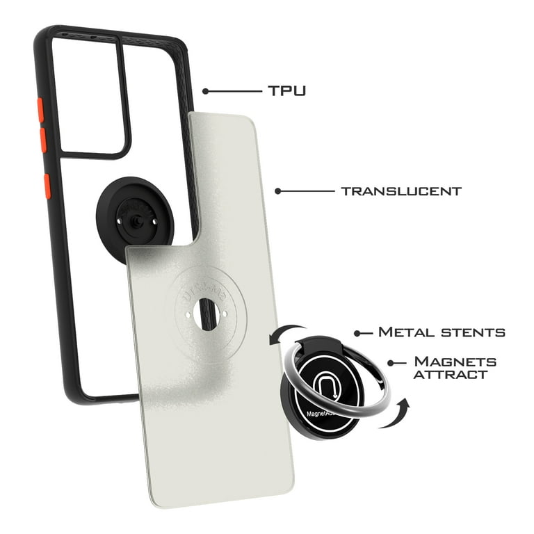 for Ulefone Armor 21 Ultra Thin Phone Case + Ring Holder  Kickstand Bracket, Gel Pudding Soft Silicone Phone 6.58 inches  (BlackRing-T) : Cell Phones & Accessories