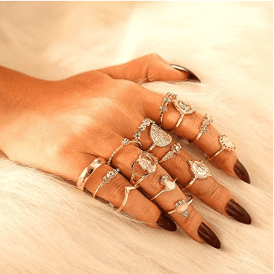EIMELI 15 PCS Hollow Mid Stackable Finger Rings Gold Knuckle Stacking Rings  Set Boho Vintage Jewelry Rings for Women and Teen Girls
