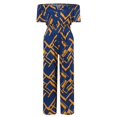 thumbnail image 2 of Vedolay Women'S Jumpsuits Womens Button Up Printed Long Wide Leg Pant Party Jumpsuits,Dark Blue M, 2 of 4