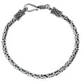 thumbnail image 1 of 3mm Round Byzantine Handmade Bali Oxidized 925 Sterling Silver Chain Anklet Bracelet, 1 of 2