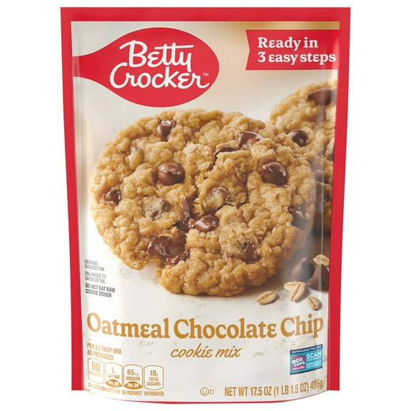 Pack of 4 Betty Crocker Oatmeal Chocolate Chip Cookie Mix - 17.5 oz - Package may vary