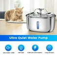 thumbnail image 5 of Cat Water Fountain Stainless Steel, 2.5L/84Oz Automatic Pet Water Fountain Dog Water Dispenser Water Bowl with 3 Replacement Filters, Ultra-Quiet Pump, 5 of 8