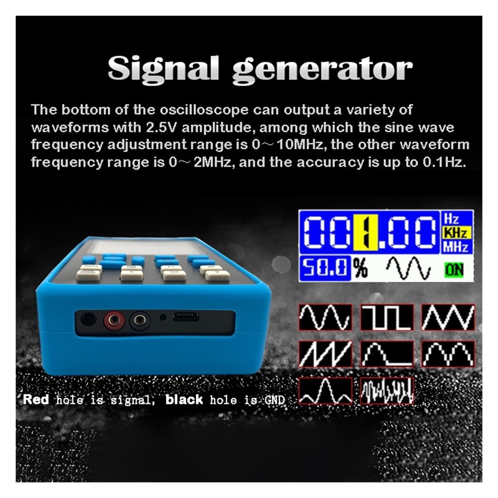 DSO2512G Digital Oscilloscope 120M Bandwidth Dual/Single Channel Oscilloscope Handheld FFT Spectrum Analysis ,Professional Designed