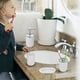 thumbnail image 5 of Juego de accesorios de baño de cuatro piezas blanco con dispensador de jabón, cepillo de dientes, vaso y jabonera, juego de plástico dental T-216-4, 5 of 6