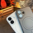 thumbnail image 3 of Magnetic For iPhone 16 Phone Case,Ultra Slim,with Lens Film,Compatible with Mag-Safe,Dropproof Heavy Duty Tough Rugged Shockproof Thin Fit Phone Case Cover for iPhone 16,Brown, 3 of 10