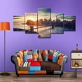 thumbnail image 3 of TISHIRON 5PCS Framed City Canvas Wall Art Set,60"x32" Brooklyn Bridge Manhattan Cityscape Canvas Art Decor, 3 of 7