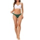 thumbnail image 2 of INSPIRAR CHIC Ropa interior de mujer sin forro, bikini de satén invisible, cómodos tangas sin marca, M Verde oscuro, 2 of 4