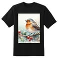 thumbnail image 2 of Plus Size Shirt for Women Black Tops for Women Oversized Short Sleeves Shirt for Women Watercolor Red-Browed Bird 12 T Shirt Crewneck Shirt for Women 3XL, 2 of 5
