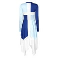 thumbnail image 3 of YONGHS Womens Color Patchwork Long Sleeve Praise Worship Dance Dress Liturgical Dancewear Blue L, 3 of 7