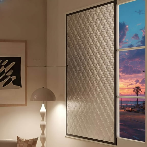 Soundproof Curtains Thermal Insulated Window Drapes for Noise Reduction Energy Saving Thick Fabric with Tape Design - for Living Rooms and Bed Rooms