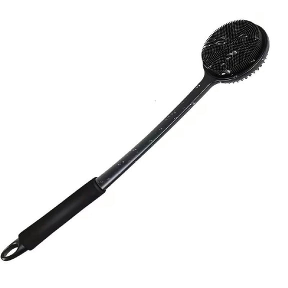 Silicone Back Scrubber for Shower, 17" Long Handle Double Sided Brush
