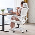 thumbnail image 1 of Silla de oficina TRALT, escritorio ergonómico, 150 kg, con ruedas, color blanco, 1 of 7
