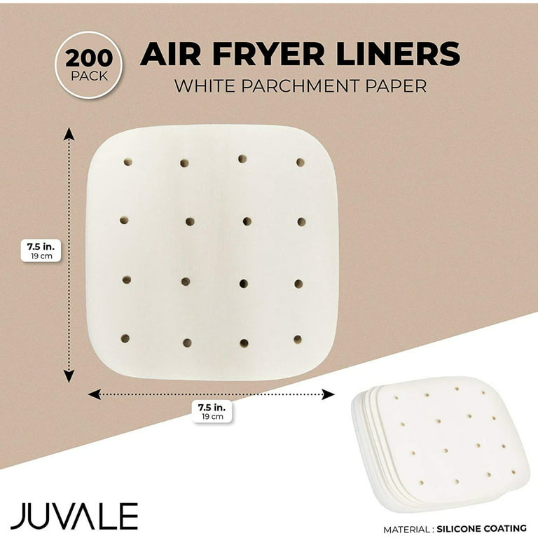 Juvale 200 Pack Square Air Fryer Sheet Liners, Perforated