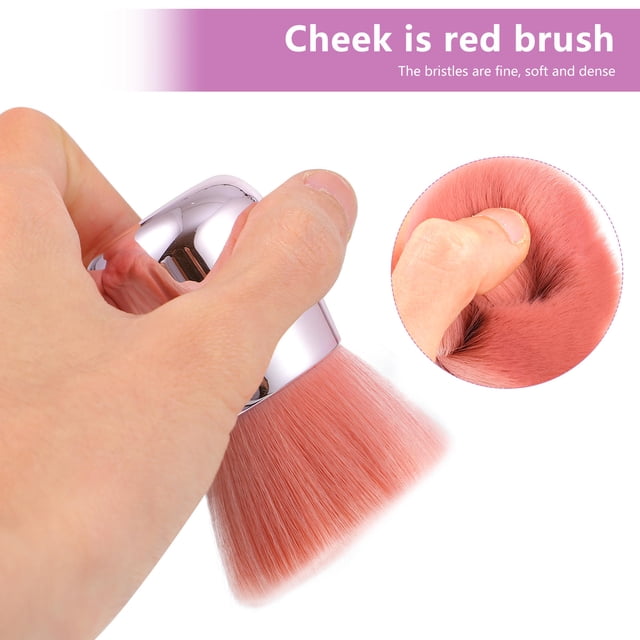 WRISTBIQUE Brocha Blusher Rosa De Finas Y Densas Para Aplicación Y Uniforme De Maquillaje