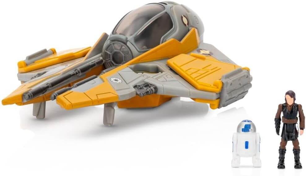 Star Wars Micro Galaxy Squadron Anakin's Jedi Interceptor - 3 inch Vehicle with Two 1 inch Micro Figure Accessories