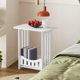 thumbnail image 4 of JWshufel Compact Nightstand Mini Square Table Single Tier Open Storage Cabinet White Side Table Minimalist Bedside Cabinet for Bedrooms Living Rooms Offices Space Saving Storage Unit 15.7x12.6x8.6in, 4 of 7