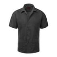 thumbnail image 2 of Guayabera Men's Cuban Beach Wedding Short Sleeve Casual Dress Shirt Burgundy S, 2 of 2