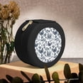 thumbnail image 6 of Fuzoiu Chicken And Fish Print Portable Jewelry Box,Round Mini Leather Travel Jewelry Case,Small Travel Jewelry Organizer,Jewelry Holder for Ring Necklace Earring for Women Girls-Black, 6 of 7