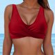thumbnail image 2 of MKLEKYY Trajes De Baño Mujer Dos Piezas Women Lace Up Swimwear Tops Underwire Full Coverage Bikini Top Push Up Swim Crop Top Tie Back Bathing Suit Tops, 2 of 5