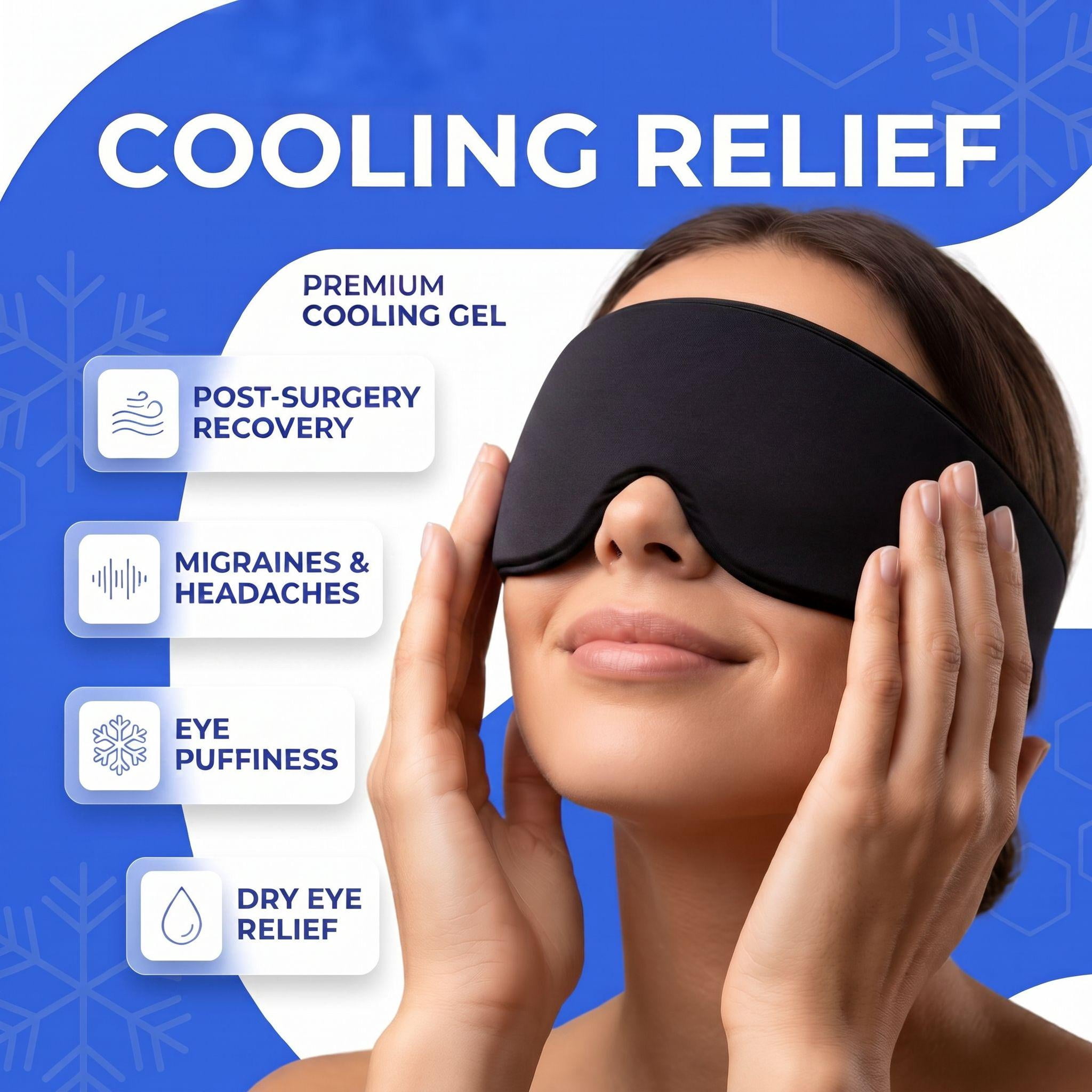 FACEMOON Cooling Eye Mask with Gel, Reusable Cold Compress for Puffy Eyes, Itchy/Tired Eyes Comfort & Relaxation